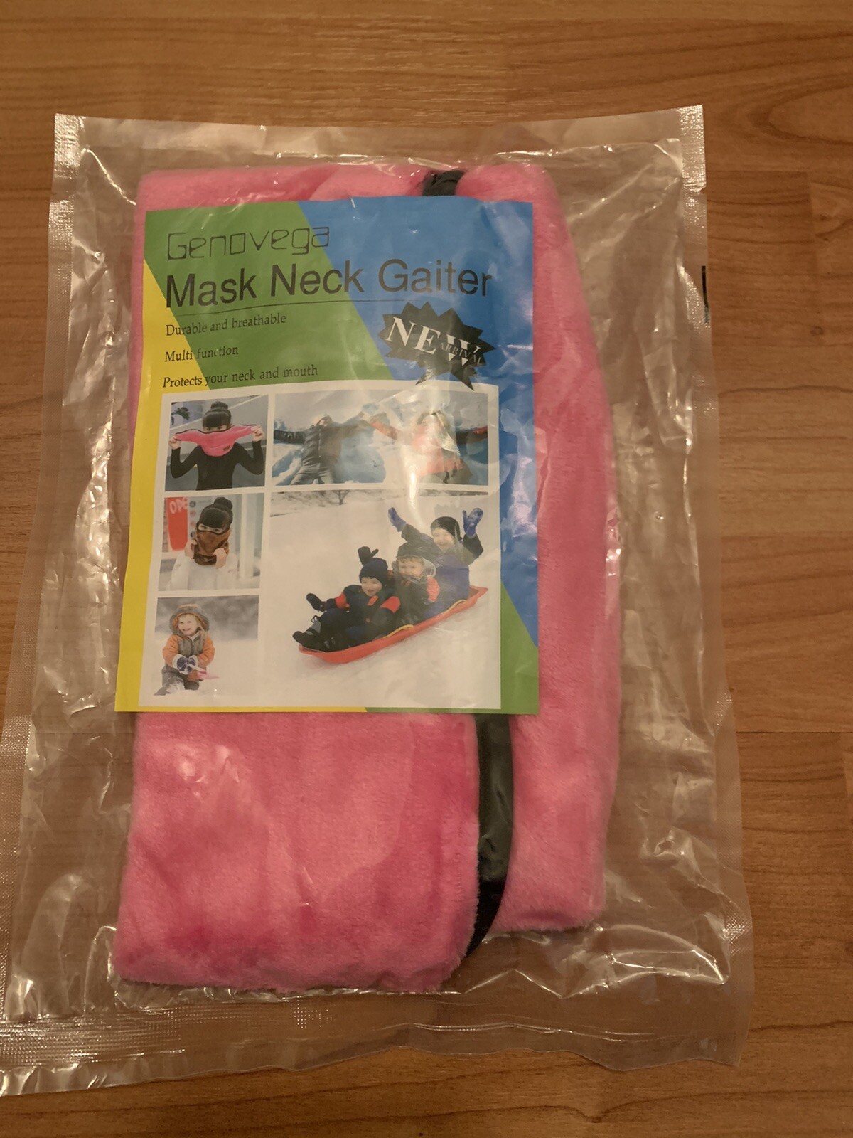 Genovega Fleece Neck Mask Gaiter Adult Unisex Pink/Black