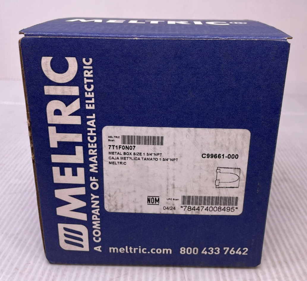 Meltric 7T1F0N07 Junction Box, Metal, 3/4in. NPT Inlet