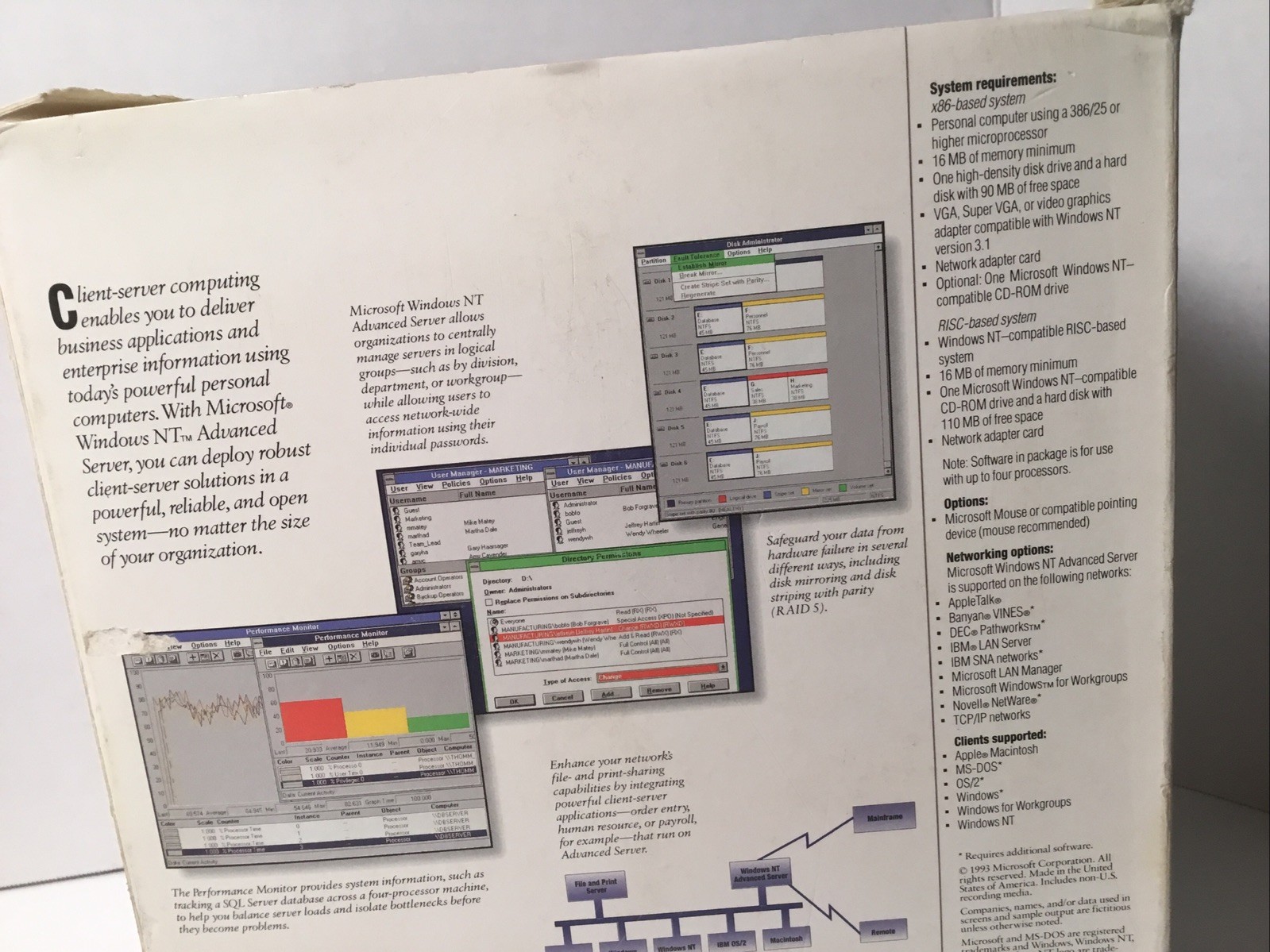 Microsoft Windows NT Advanced Server 3.1 Promotional Sample Large Box.