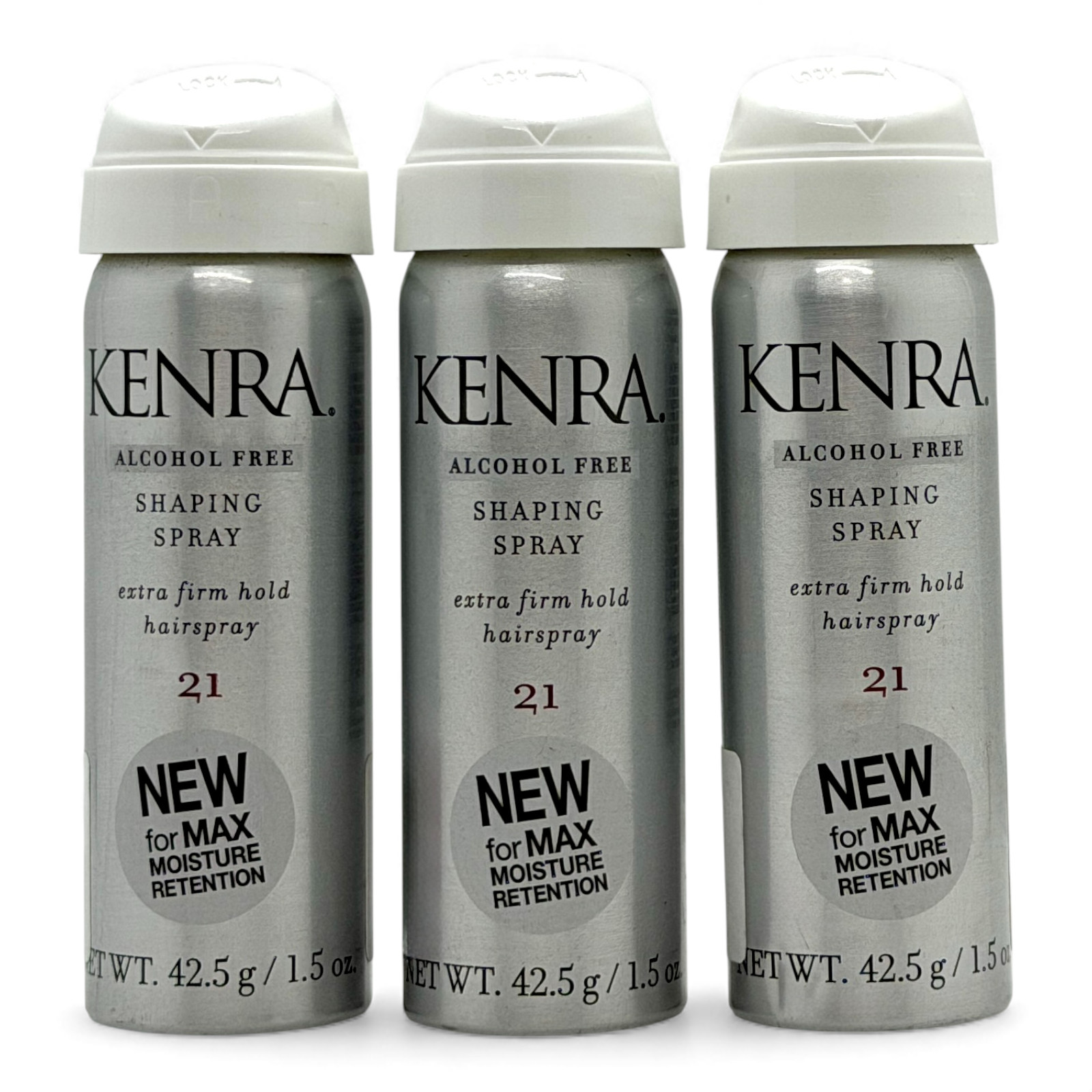 3 Pack Kenra Shaping Spray 21 Alcohol Free Extra Firm Hold 1.5oz Each