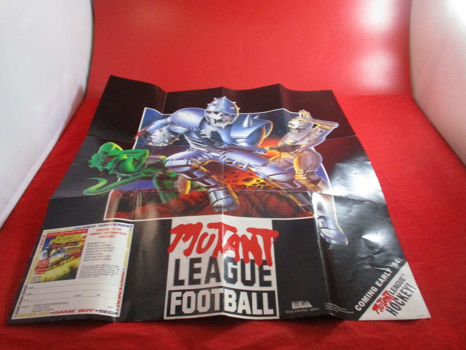 Mutant League Football Sega Genesis Foldable Promo Poster Insert ONLY