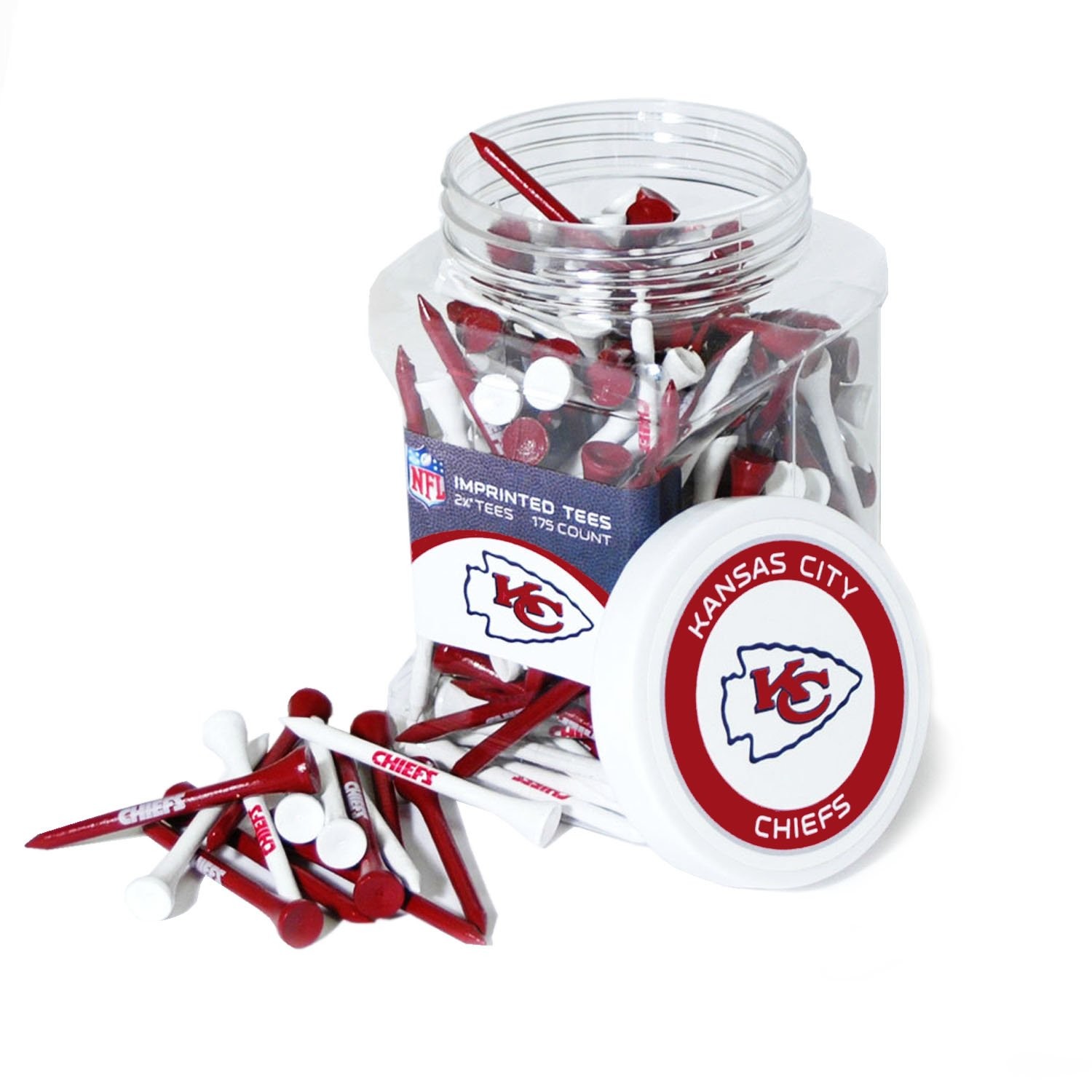 Team Golf NFL Kansas City Chiefs Jar Of 175 2-3/4", Multi Color
