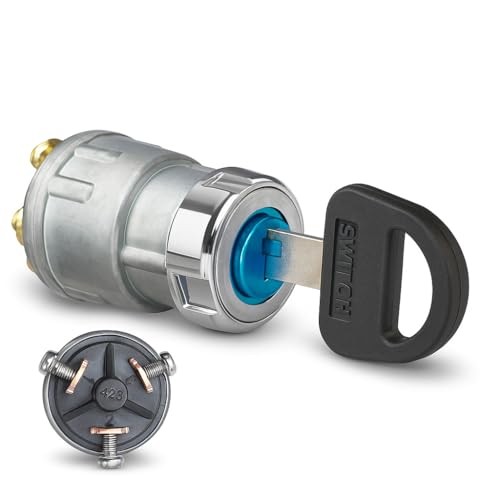 3-Wire Universal Ignition Key Switch for Cars, Buggies, Mowers and Go Karts,