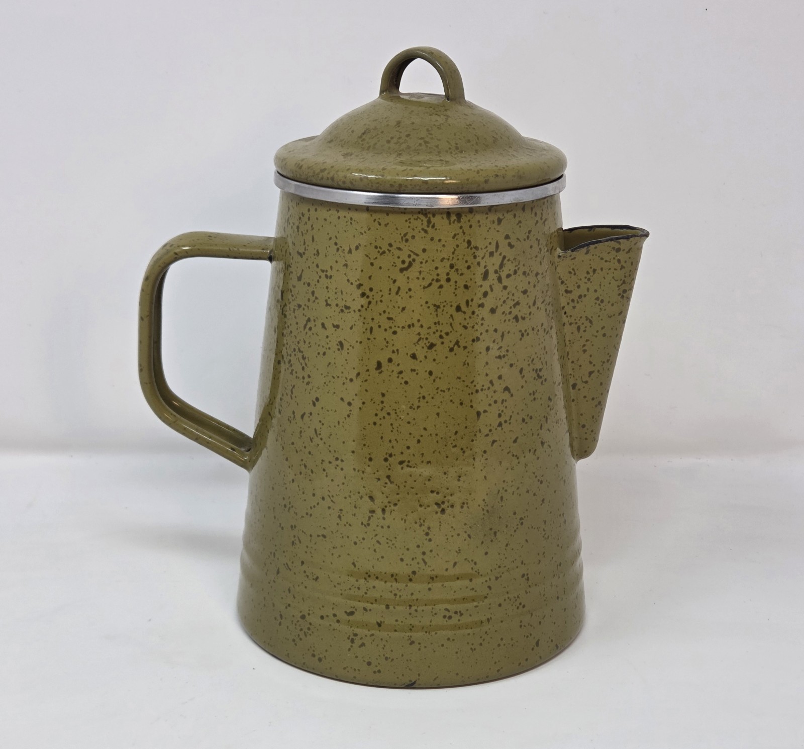 Paula Deen Signature Sage Green Speckled Enamelware Coffee Pot Percolator