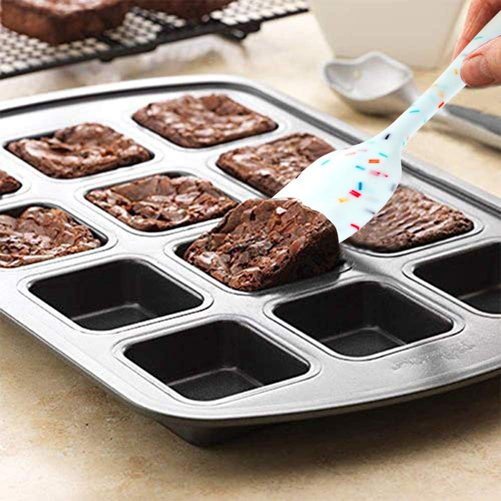 Silicone Spatula Set 6 Piece Heat Resistant Rubber 3 inches, Multicolor