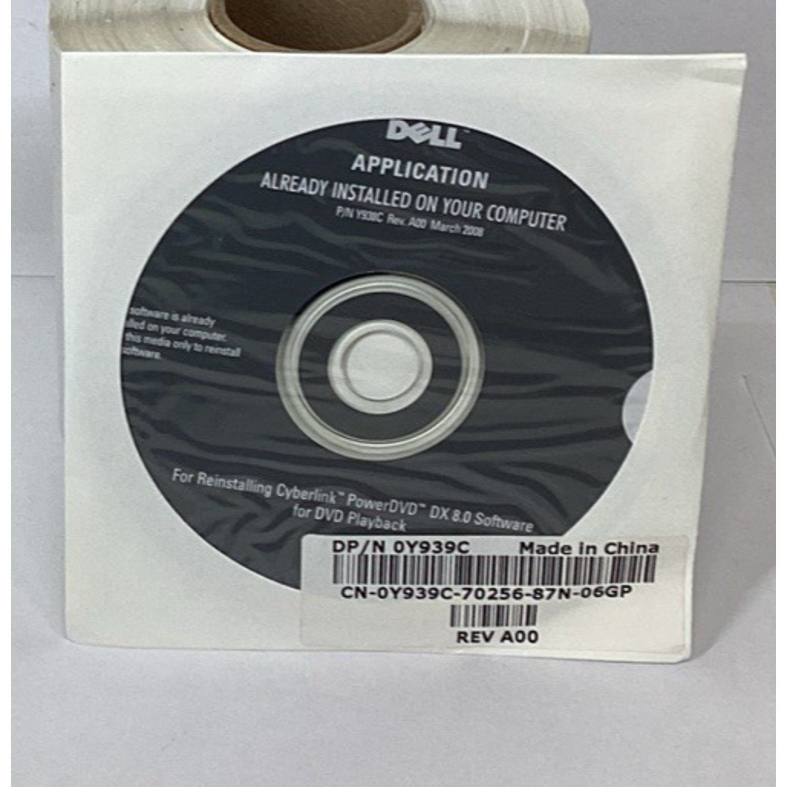 N.I.B. Dell Application CD 0Y939C Y938C PowerDVD DX 8.0 Software
