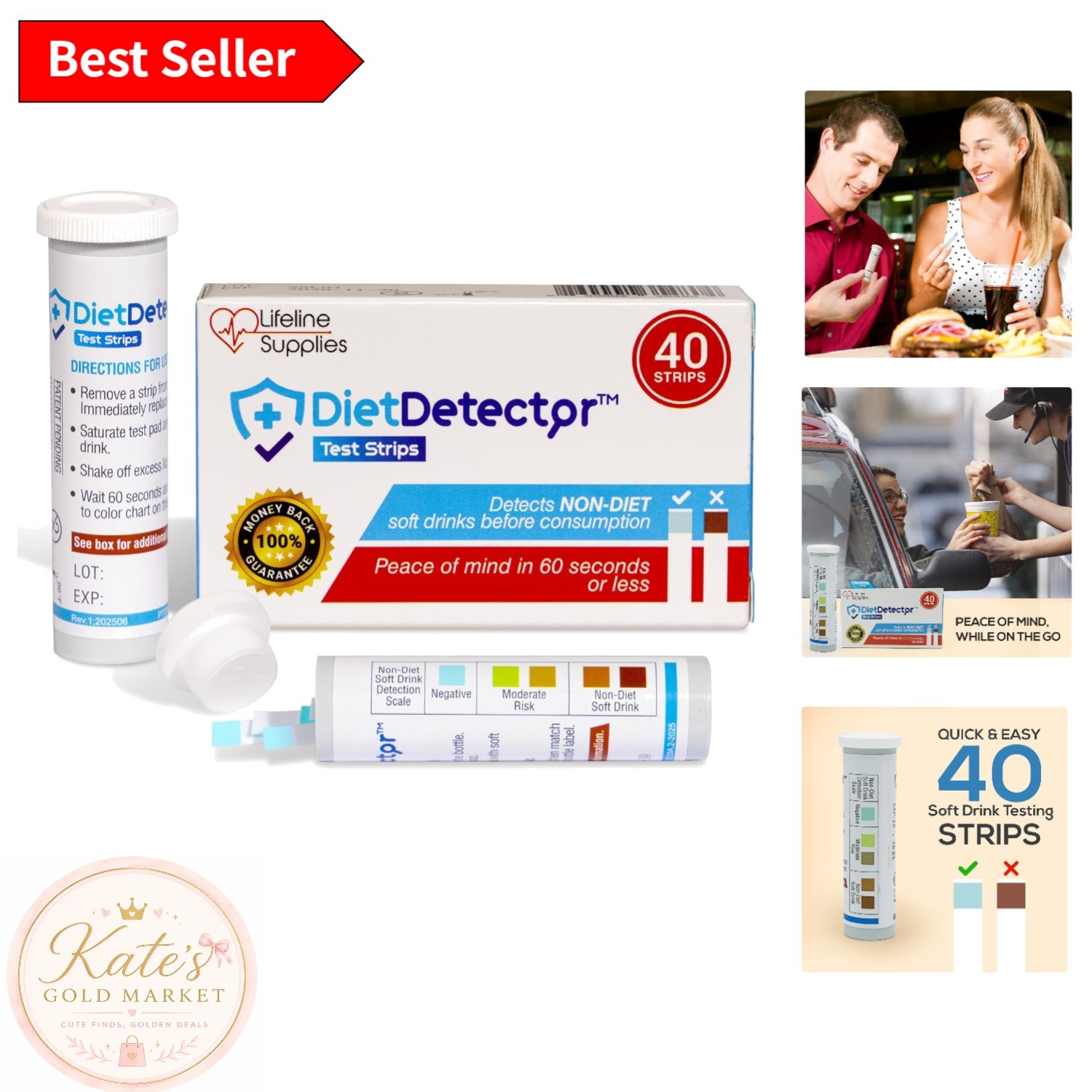 40 Easy-To-Use Diet Detector Strips - Confirm Soft Drinks Are Sugar-Free