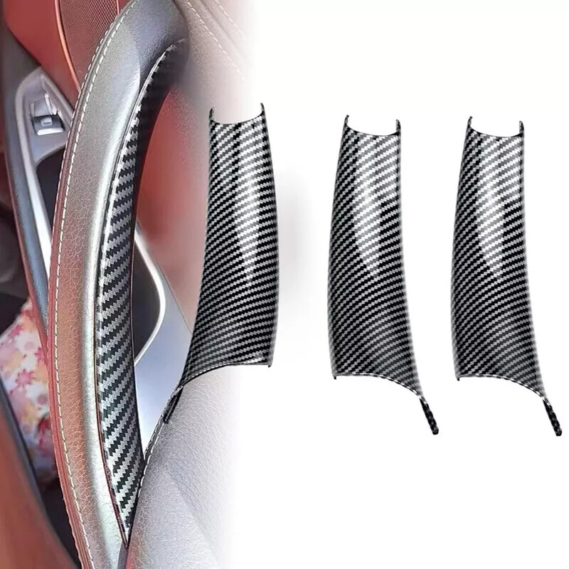 3PCS For BMW X5 X6 E70 E71 Carbon Fiber Interior Door Handle Panel Cover Trim