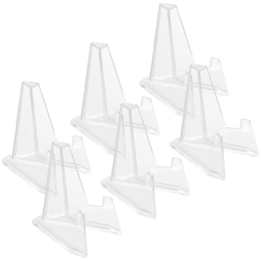 6Pcs Stable Transparent Acrylic Badge Holders Storage Display Racks