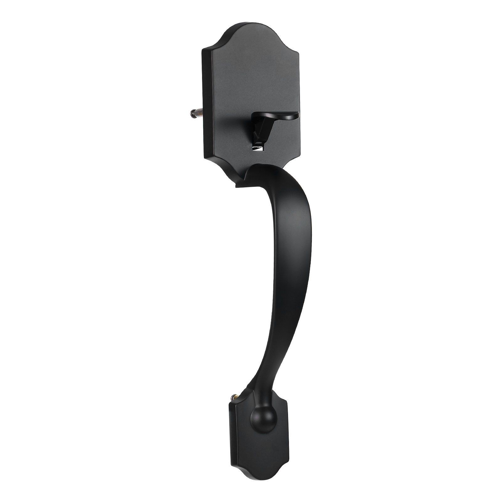 Secure Entry Handleset 7-11/16-8-13/16in Adjustable Matte Black Coating