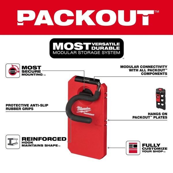 Milwaukee Tool 48-22-8333 4 In. S-Hook For Packout Wall-Mounted Storage