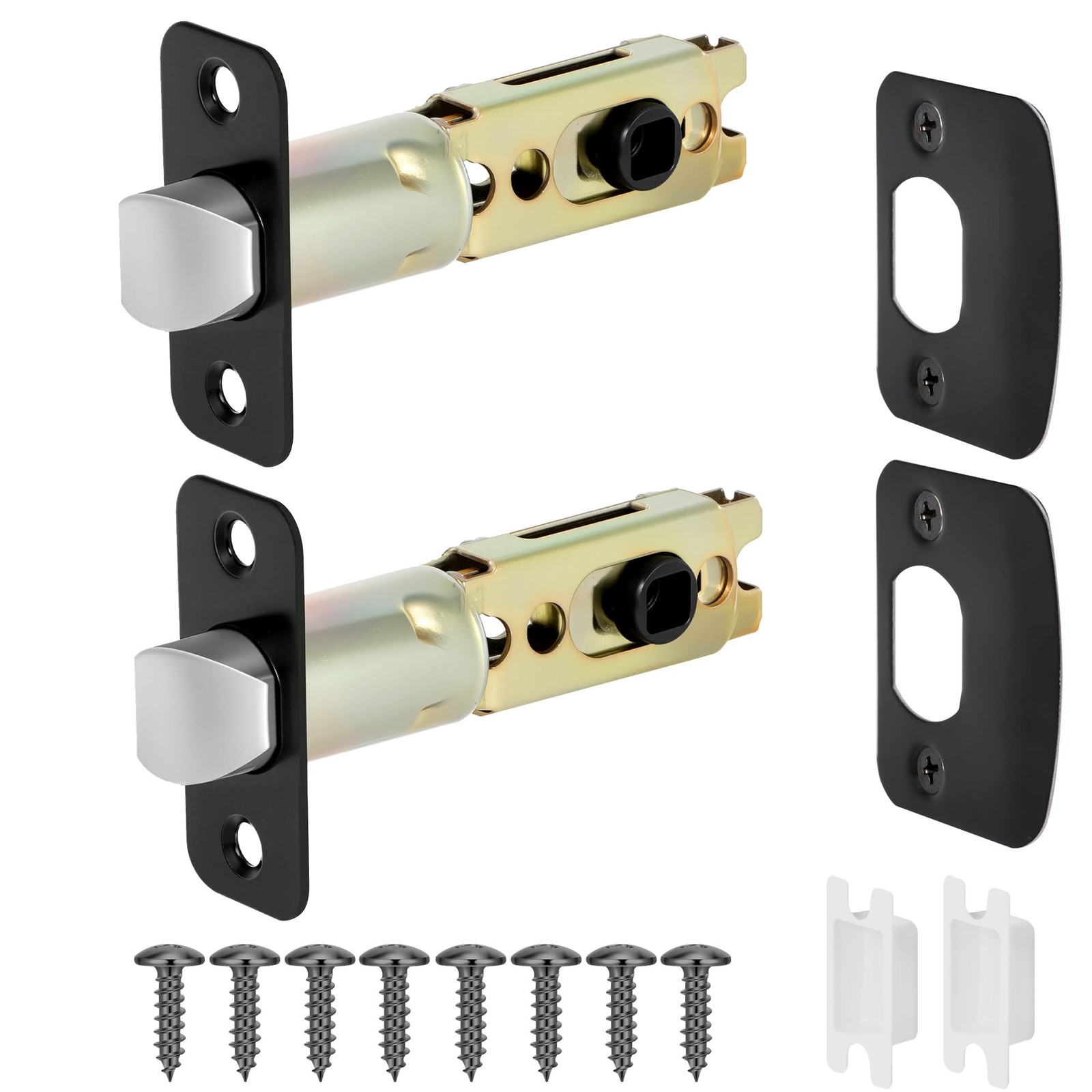 2 Pack Matte Black Door Latch , 45°Turning Angle Door Lock Parts, 2-3/8'' or ...