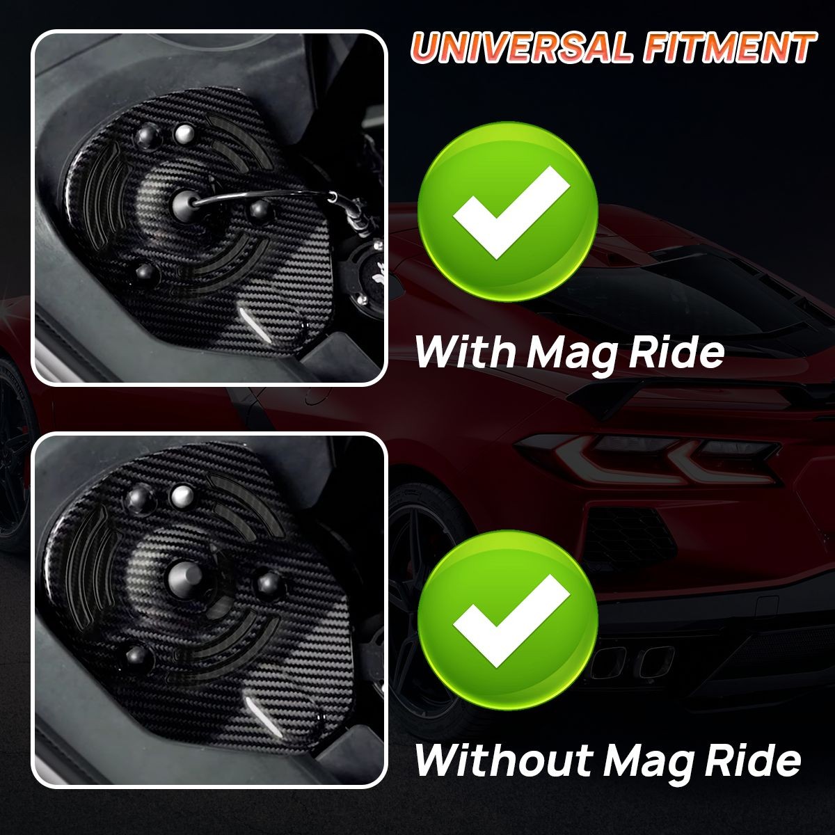 ABS For Corvette C8 2020+ Rear Strut Shock Tower Cover + Engine Bay Panel Covers