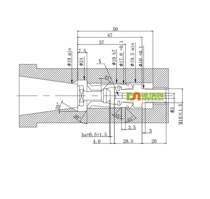 BT30 4 Petal Clamp Pull claw CNC Spindle 45 degree outer screw pull Y