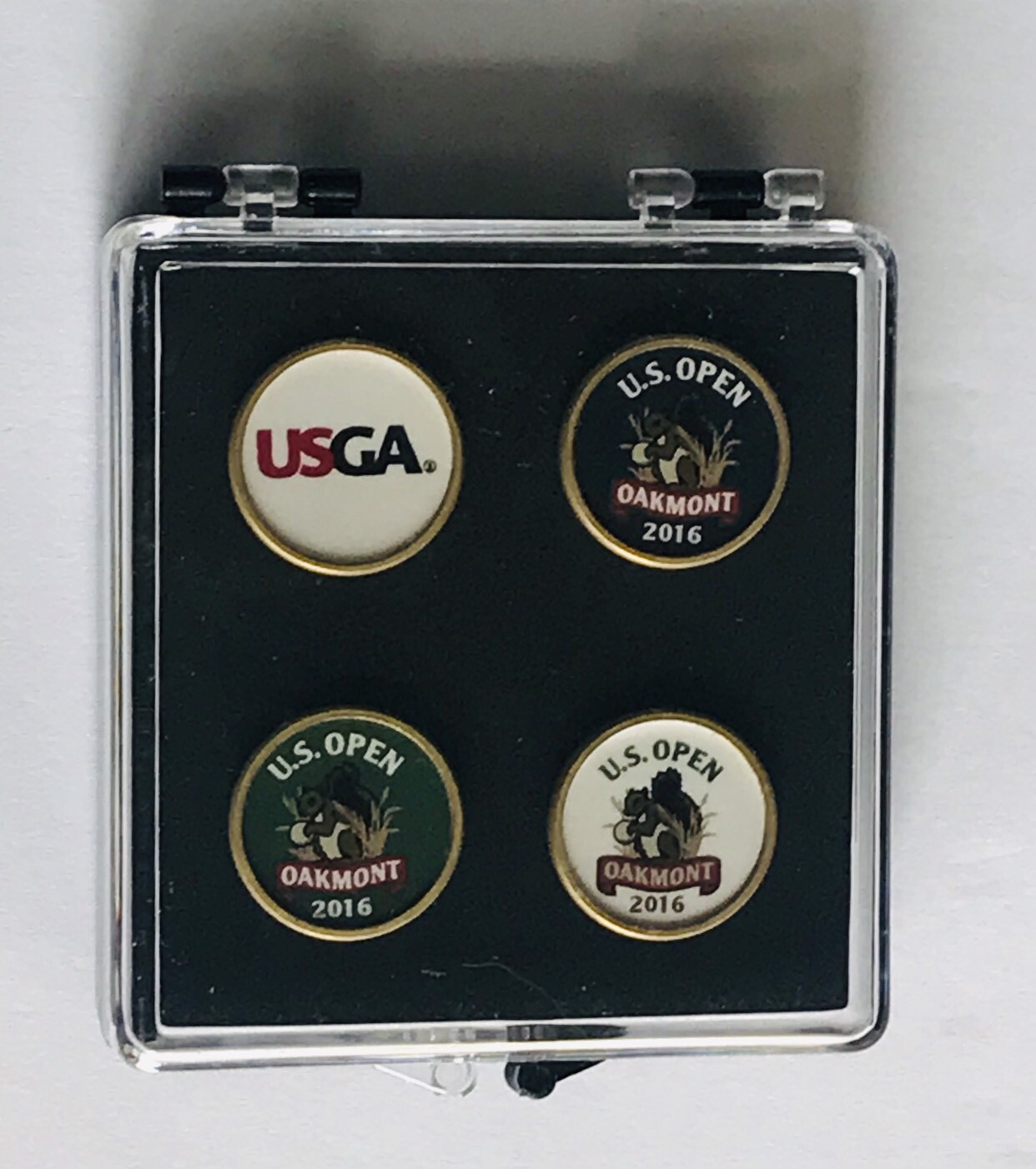 2016 US Open golf Ball Markers Oakmont 4 pack with stems