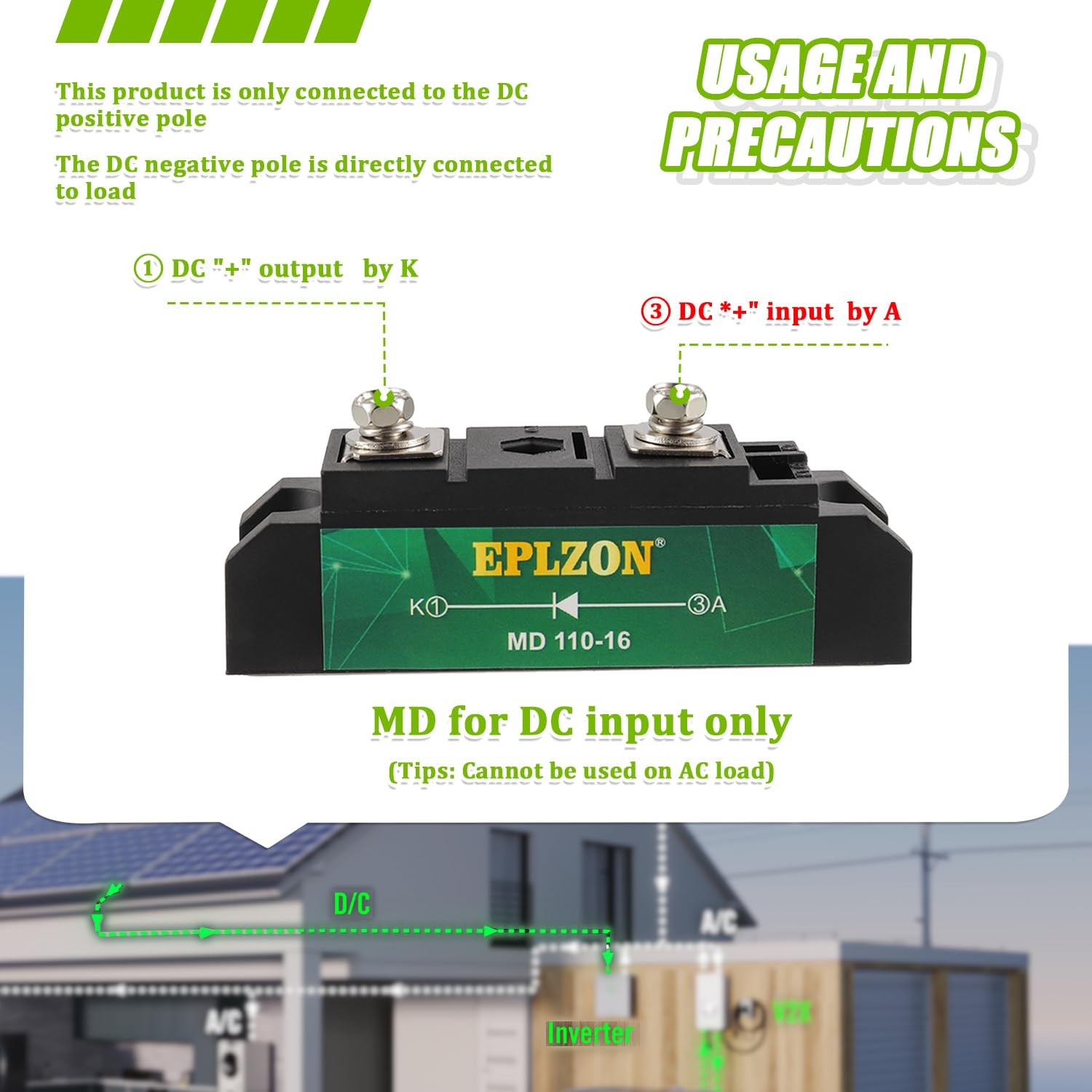MD110A(100A) Solar Diode Blocking Diode One Way Diode Reverse Diode Peak Volt...