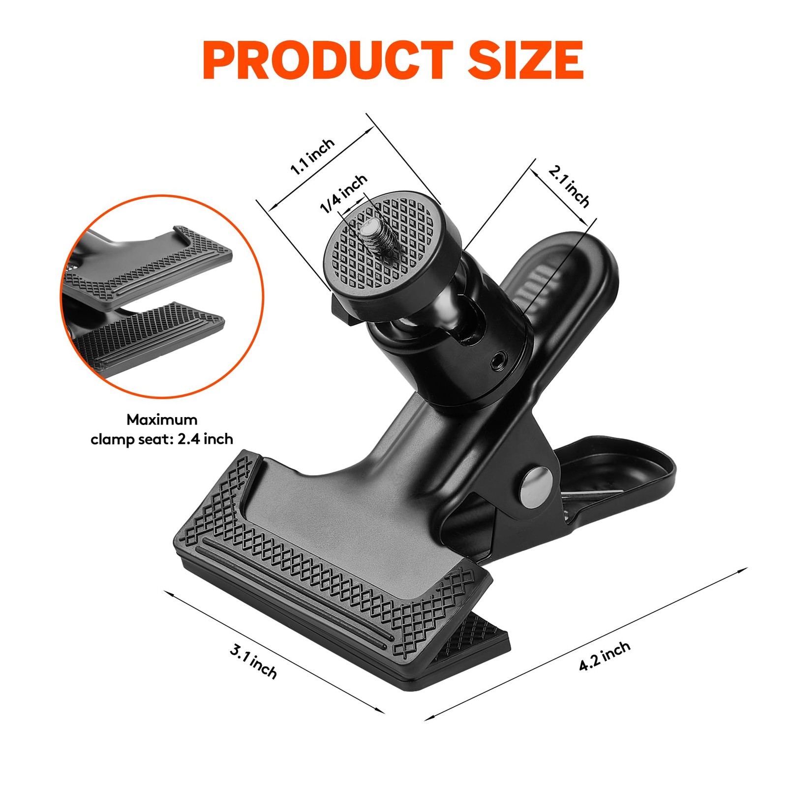 ALTIN Trail Camera Clip Mount, 2 Pack Tracking Bracket, 360 Black