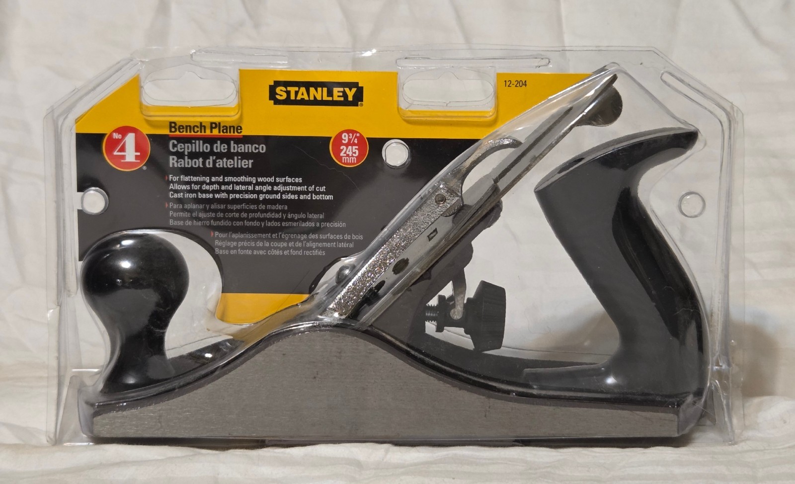 Brand New Stanley #4 - Smooth Base 9 3/4" Bench Plane 12-204