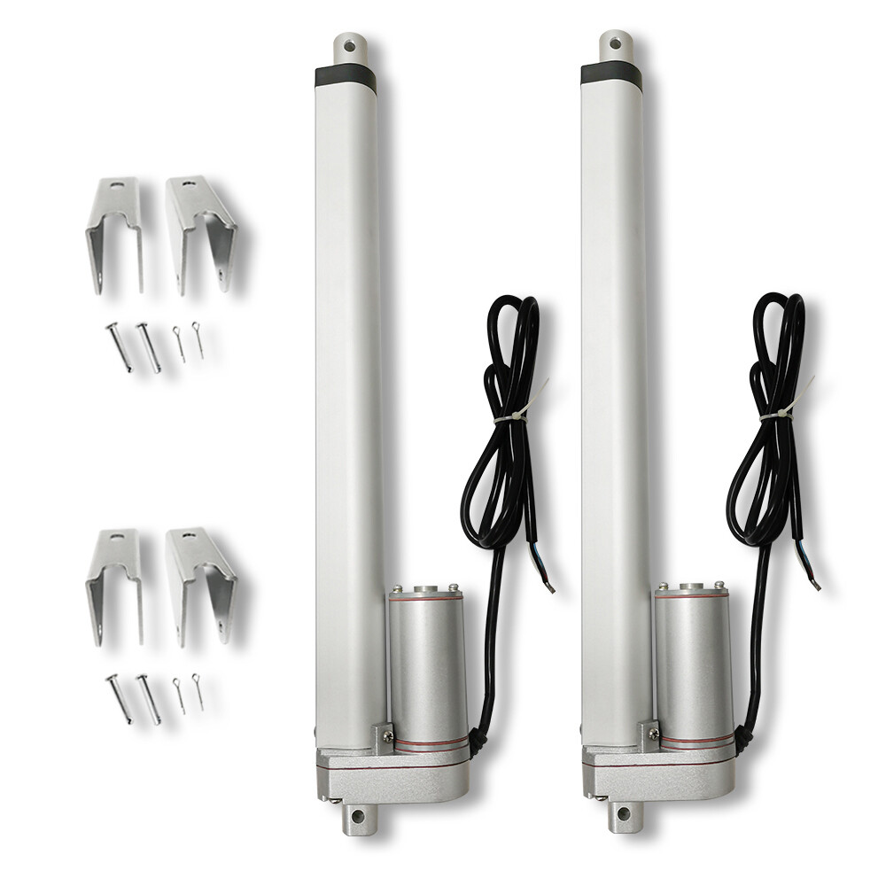 2 sets Linear Actuator 12" 225LBS Max Lift Heavy Duty Stroke 12 Volt DC &Bracket