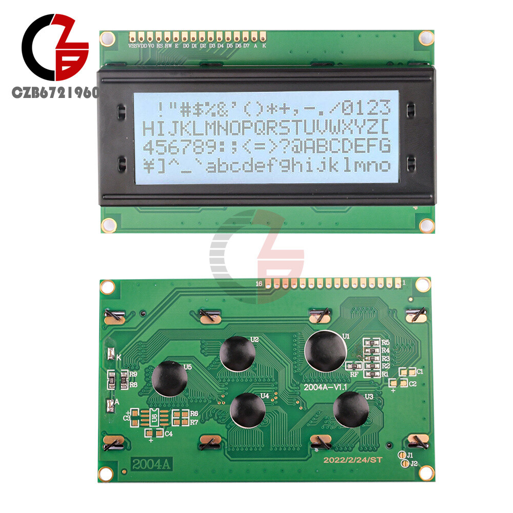2004A LCD Display Module Character 20x4 Blacklight Display Gray Blue Screen 5V
