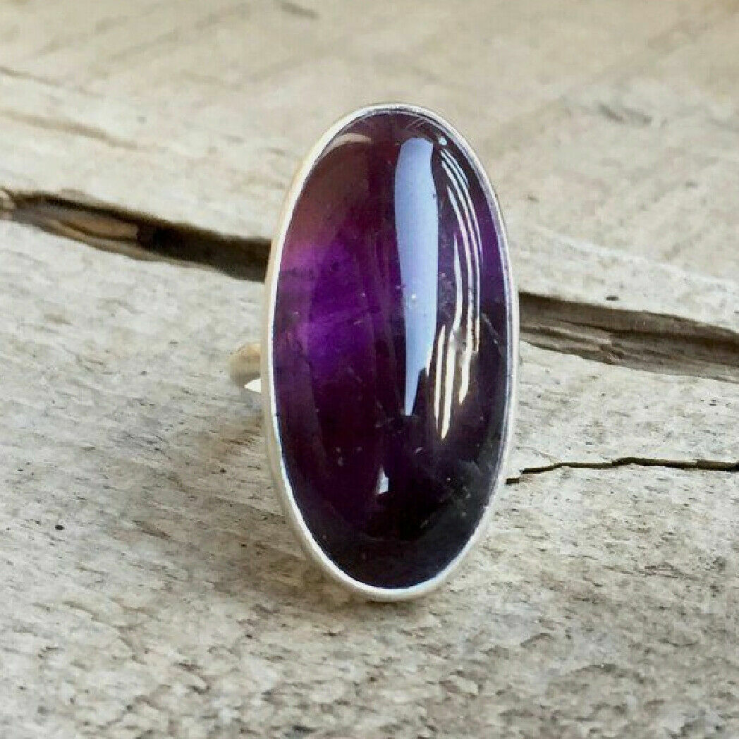 Stunning Amethyst Gemstone 925 Sterling Silver Handmade Ring All Size