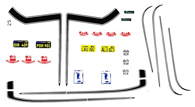 1969 Camaro ZL-1 SPORT STRIPES 1/25th - 1/24th Scale Waterslide Decals