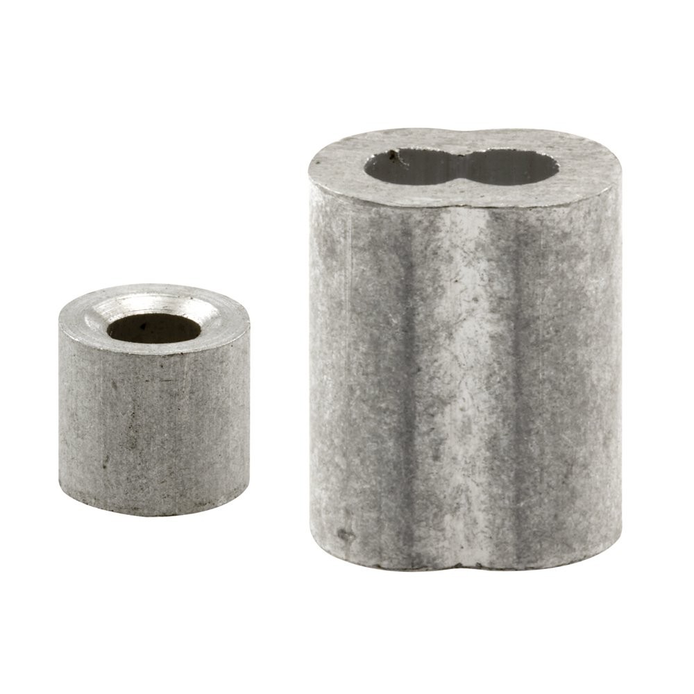 Prime-Line 3.9 in. W X 5.4 in. L X 5/32 in. D Aluminum Cable Ferrules and Stops