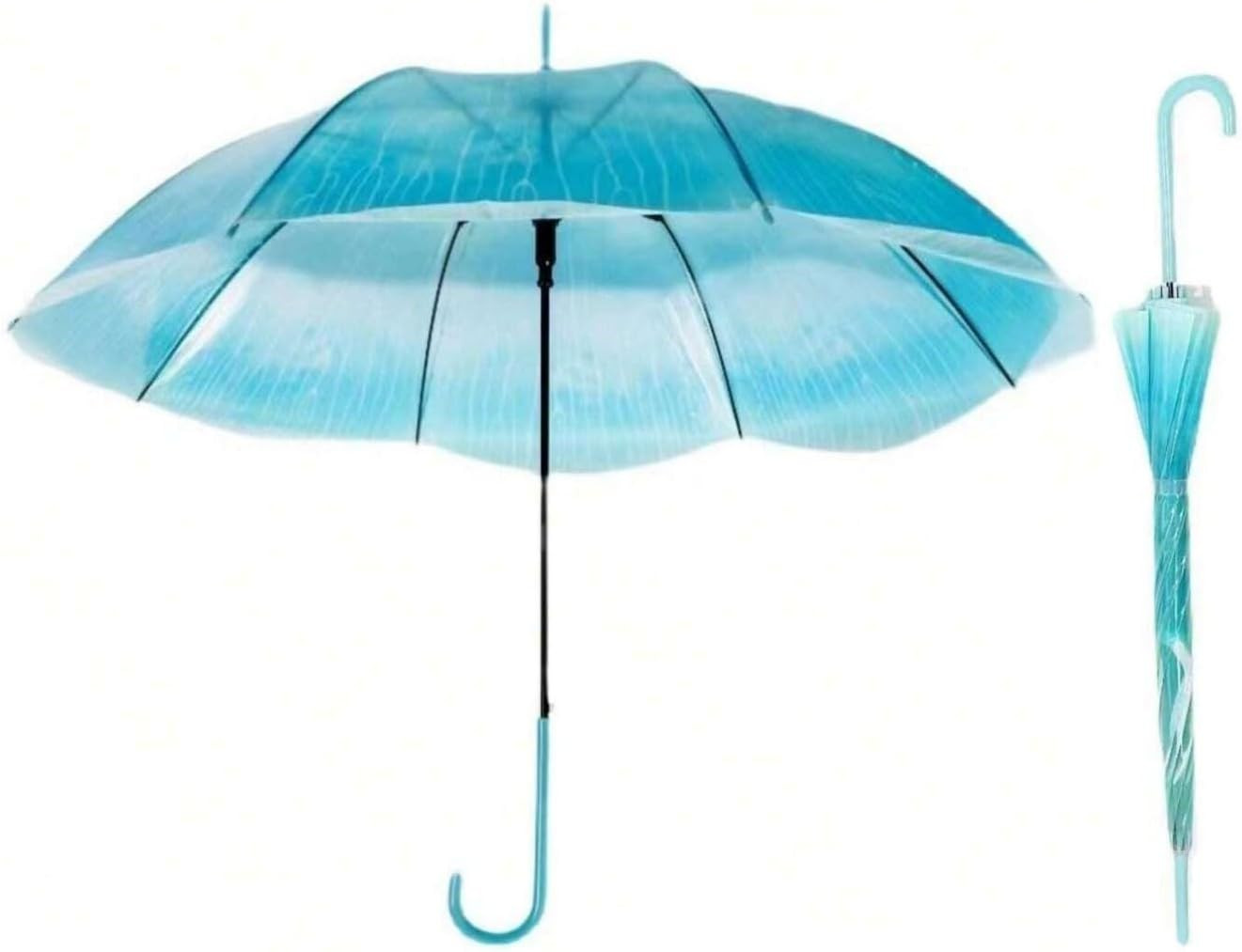 Jellyfish Transparent Umbrella, Romantic Creative Cute Automatic Open J Hook Han