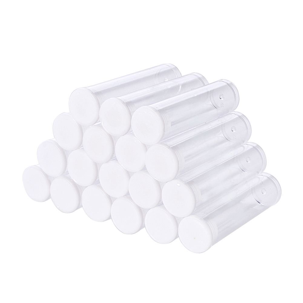 100X Clear Transparent Plastic Empty Tubes Bead Storage Container Bottle 55x15mm
