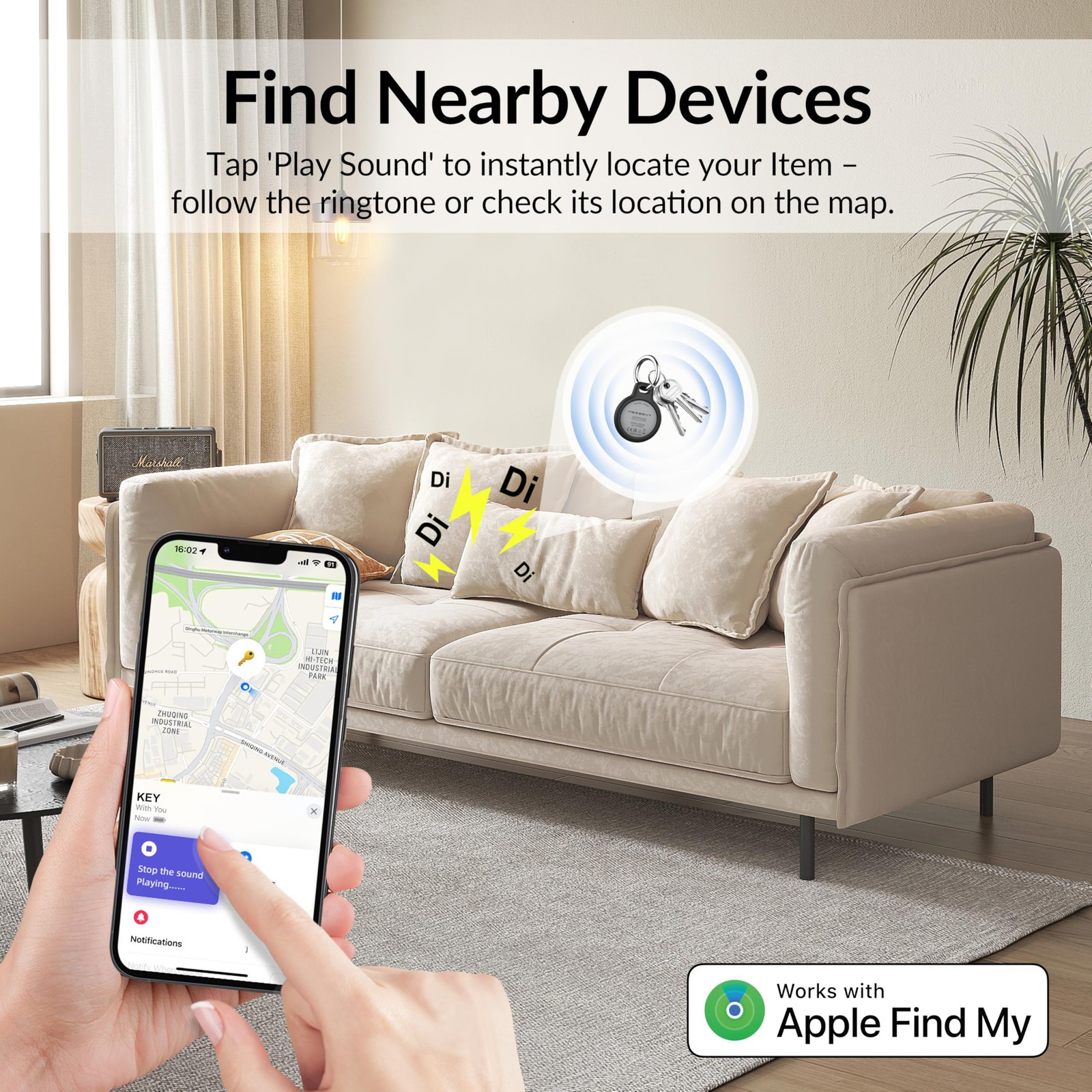 Tracker Tag (4 Pack) - Apple MFi Certified & IP67 Waterproof | Works with App...