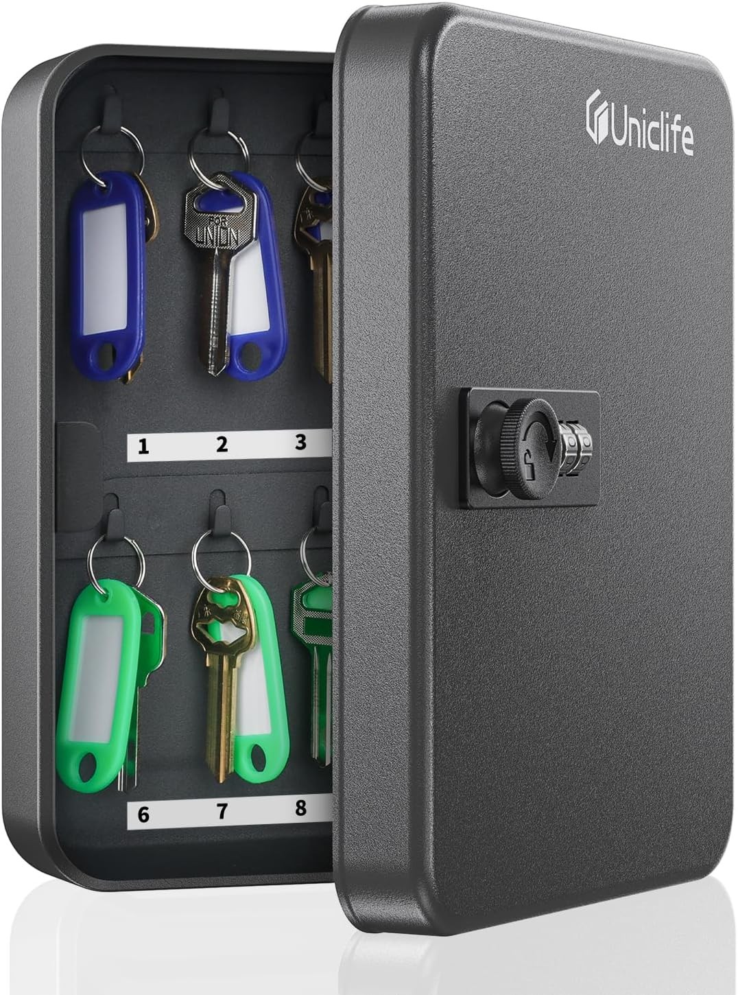 Uniclife 20 Position Key Cabinet with Combination Lock Resettable Black Digital
