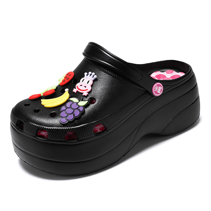 Women's Casual Clogs Slip On Platform Shoes Waterproof Beach White Sandals Size