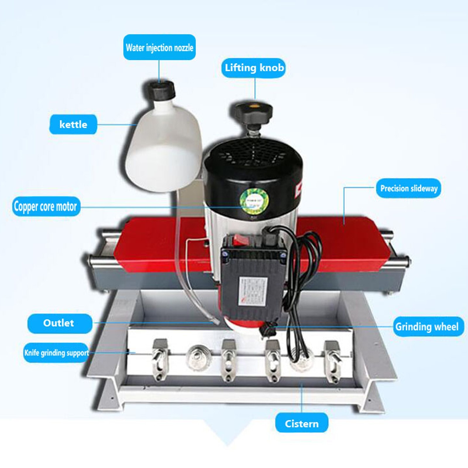 110V Woodworking Crushing Grinder Straight Knife Sharpener Grinding Machine