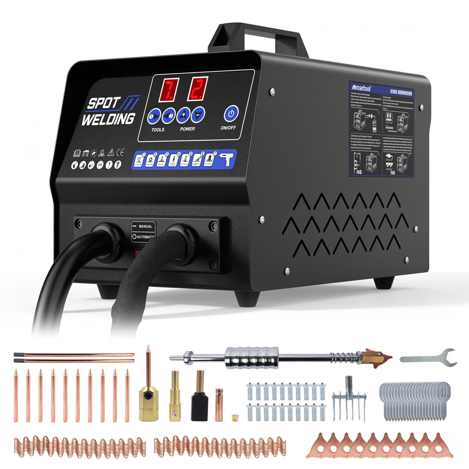 Spot Welder 4200A Stud Welding Machine Car Body Dents Repair Tool Kit 7 Modes US