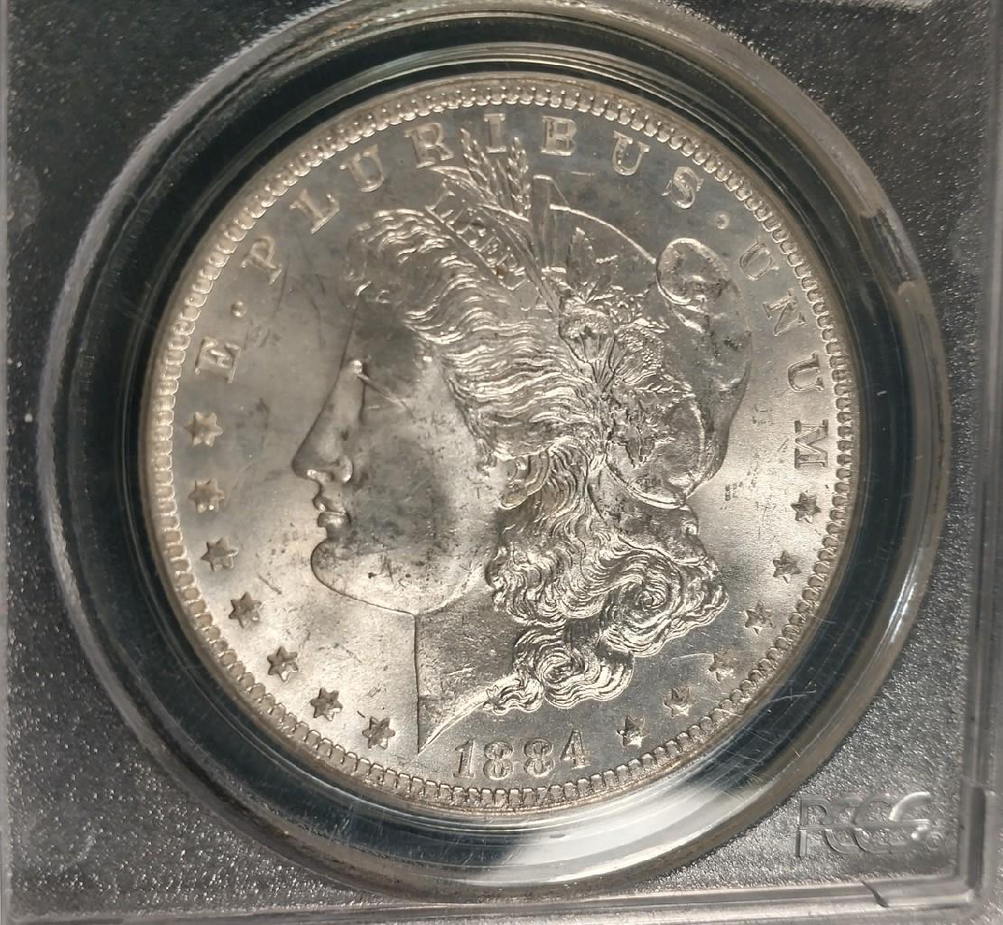 1884-O MORGAN SILVER DOLLAR - PCGS MS63