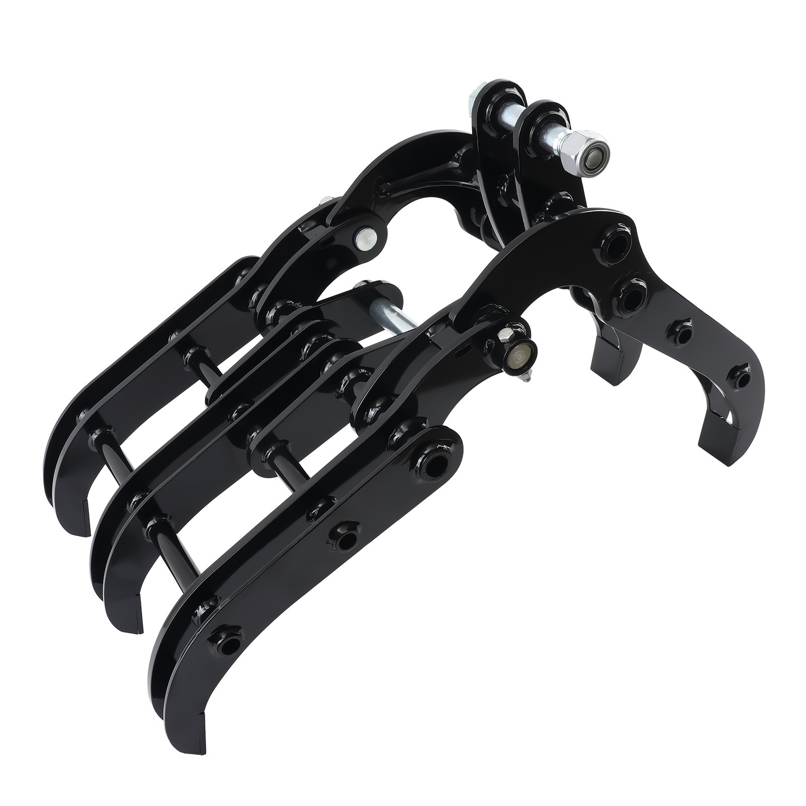 Black Powder Coated Grapple for Mini Excavator 0.8-1.8T Heavy Duty Steel