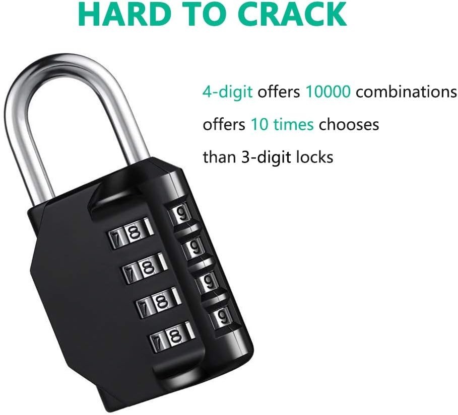 Compact 4-Digit Combination Padlocks – Stylish & Secure for Any Locking Needs!