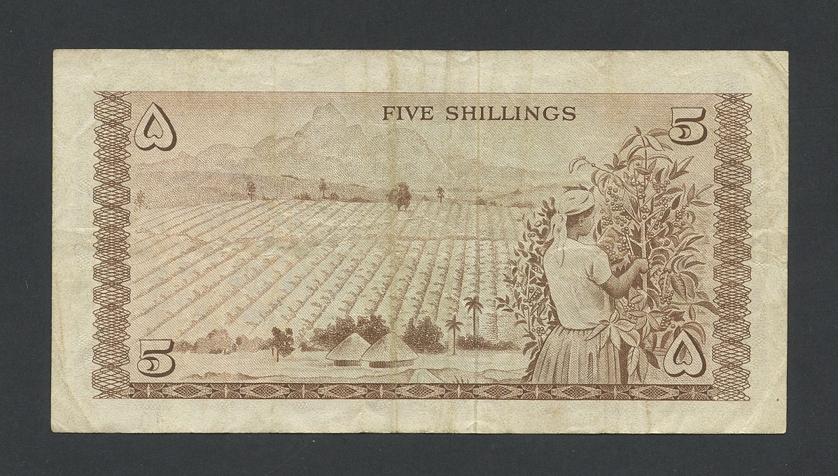 KENYA 5 shillings note 1966 Krause 1a Banknotes