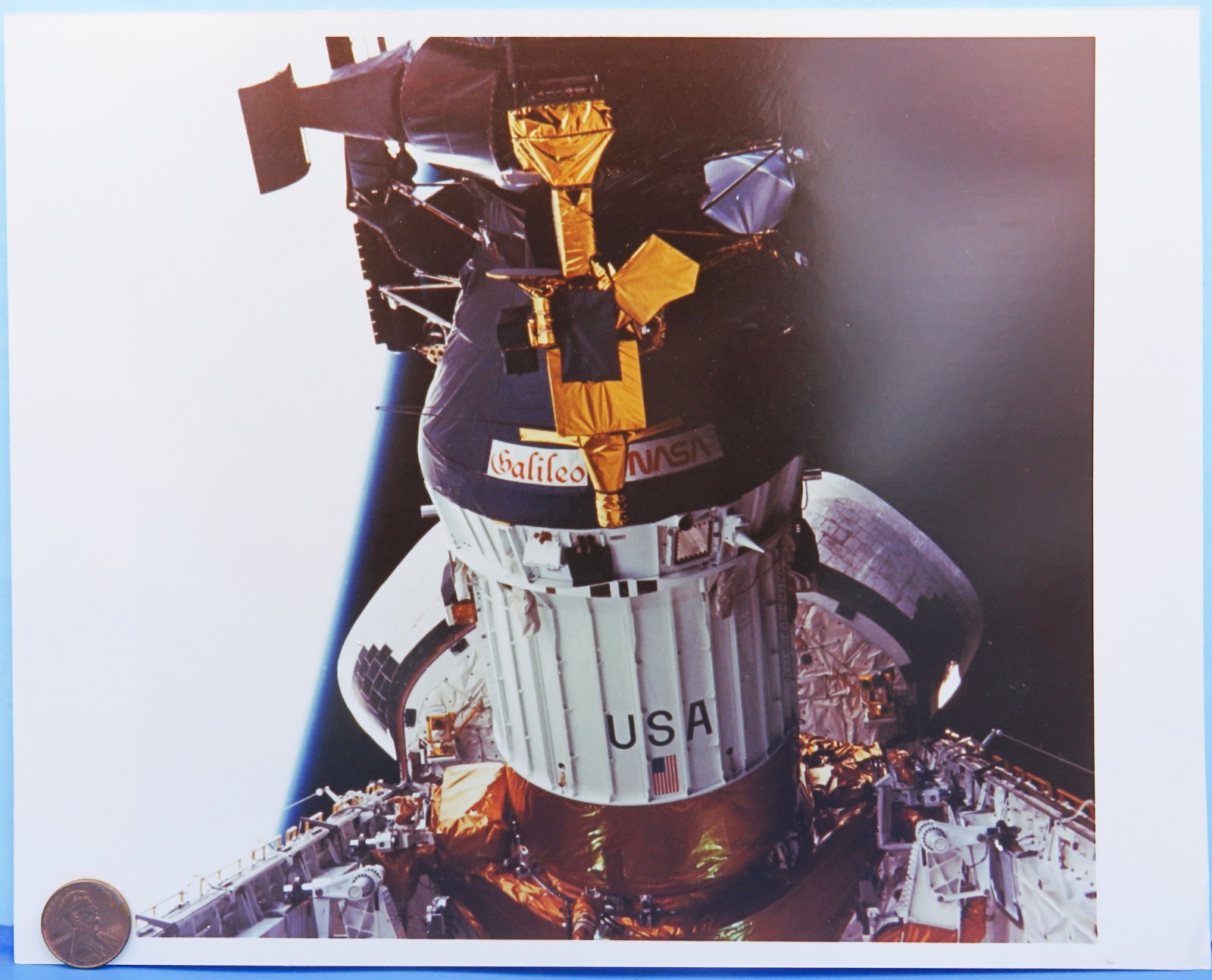 NASA PHOTO vtg Space Shuttle ATLANTIS STS-34 /Rockwell Source GALILEO Free Ship