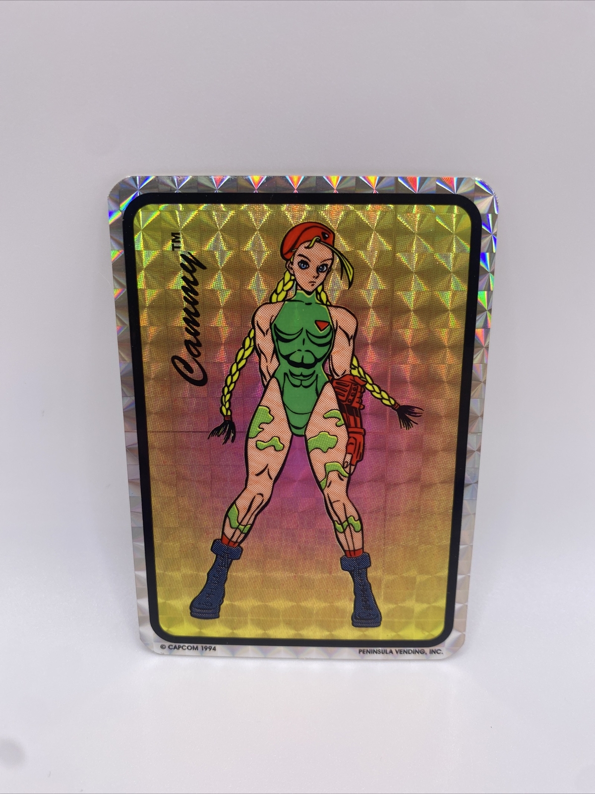 RARE Vintage 1994 Cammy Street Fighter Prism Sticker Peninsula Vending Capcom