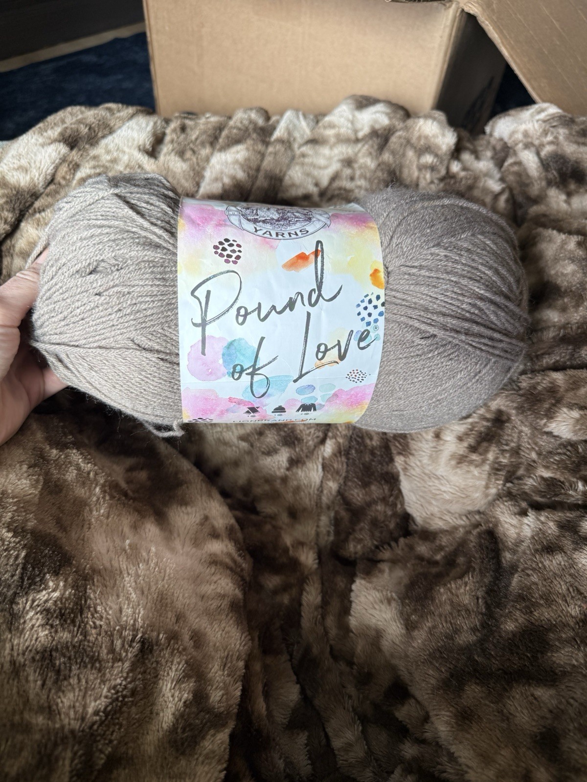 Lionbrand Pound Of Love Color Taupe, Lot# 631239
