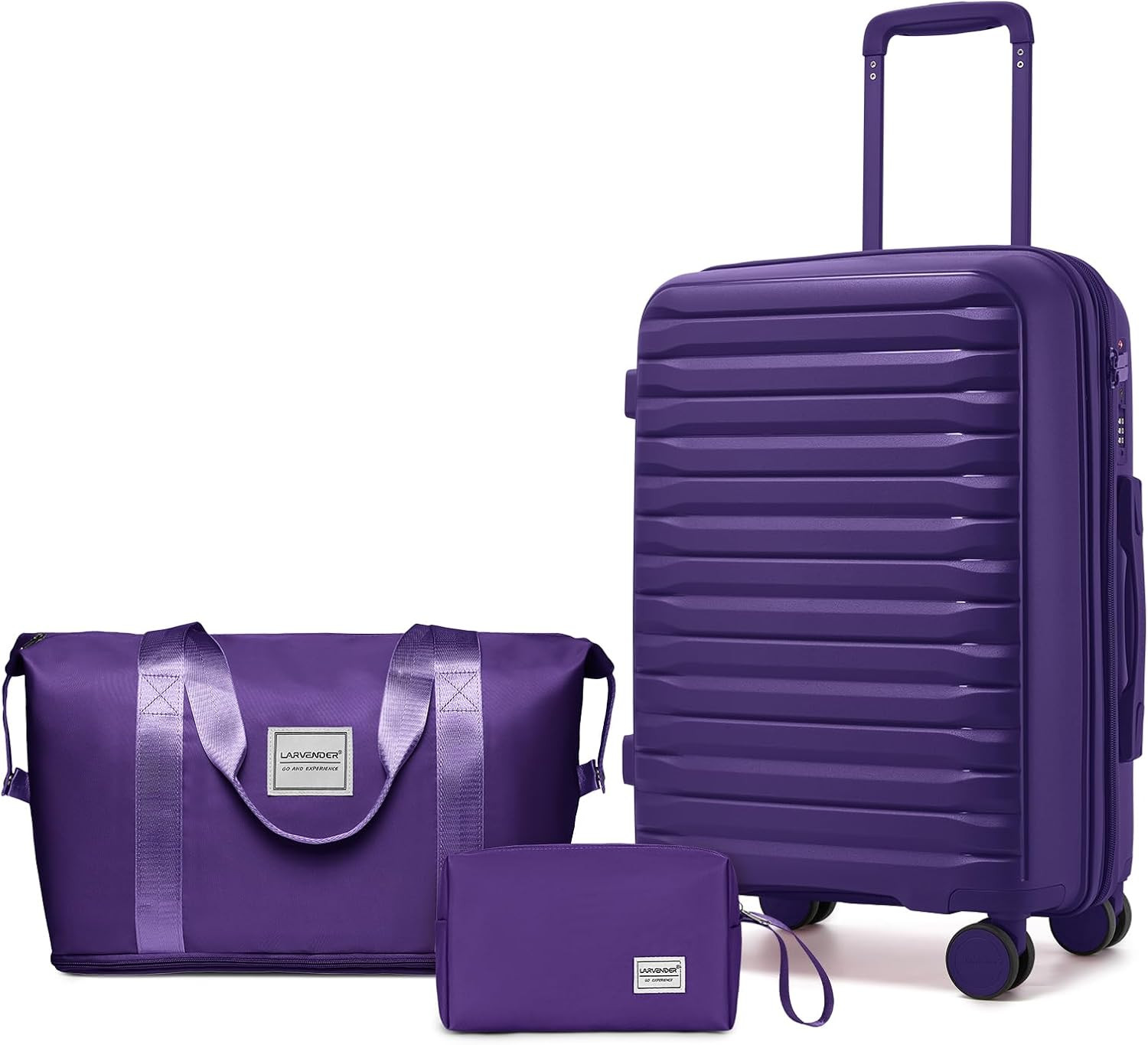 Luggage Sets 3 Piece, Expandable Hardside PP Carry on Luggage Suitcase with 360°