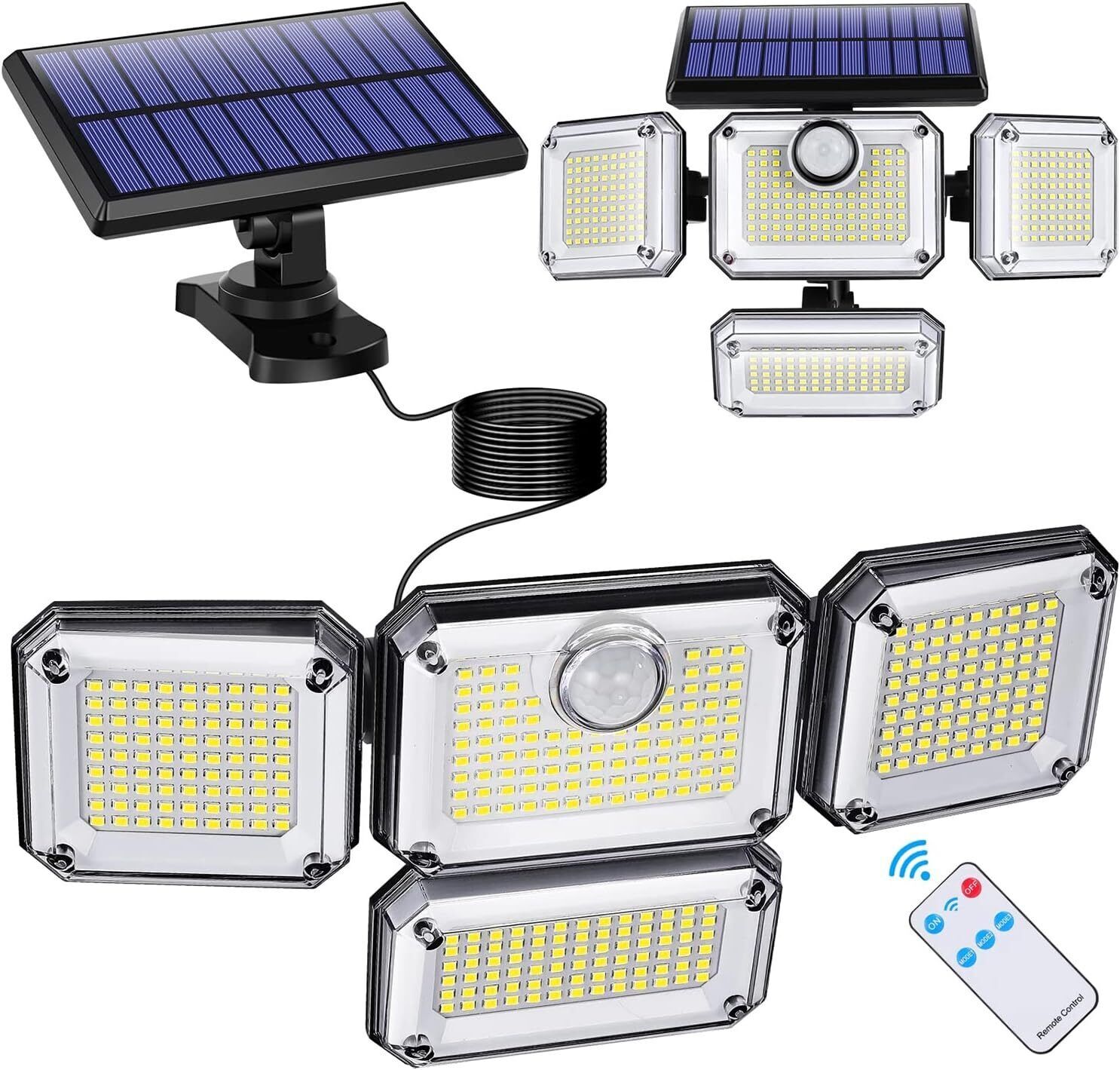 333 LED Solar Lights Outdoor 3000LM Waterproof Motion Sensor Security Wall Lamp