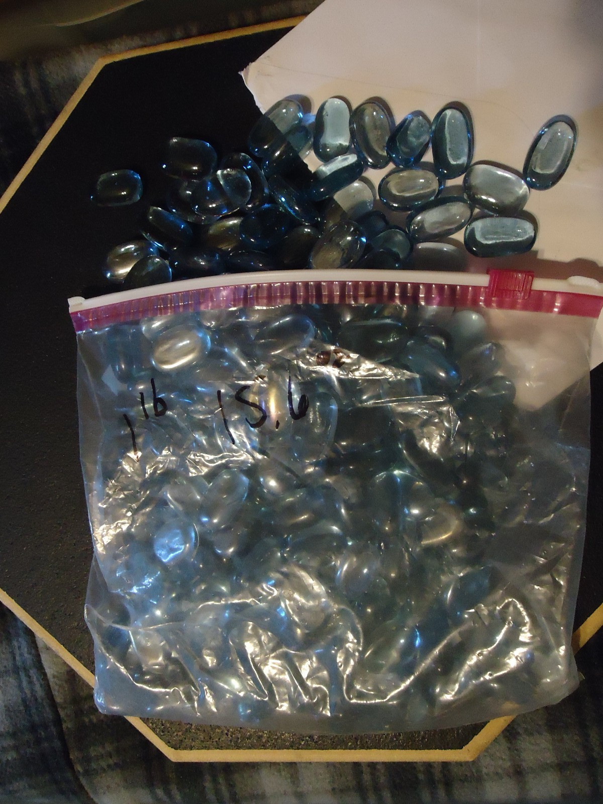 Blue & Gray Glass Pebbles – 2 LB(Approx) – Translucent Mosaic Tiles