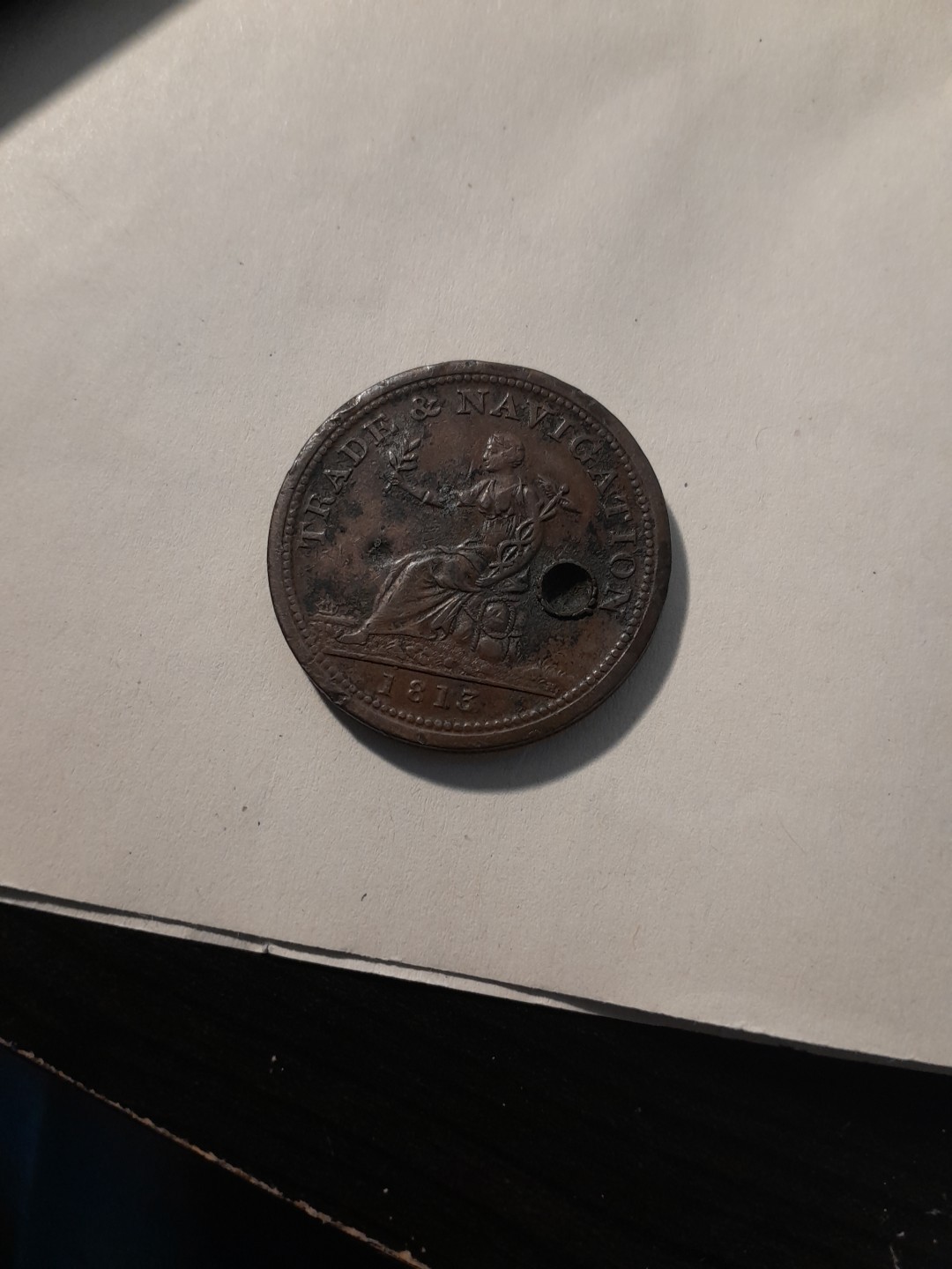 Canada 1813 Trade & Navigation Copper Penny Token