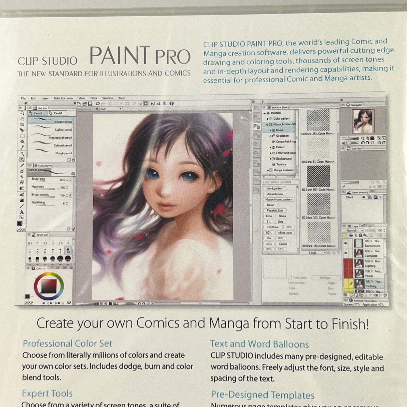 CLIP STUDIO PAINT PRO Full Version Windows and MAC (CD & Case) NEW *SEALED*