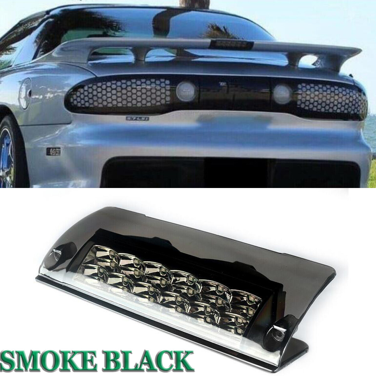 For 1993~02 Pontiac Firebird Trans Am WS6 Smoked High Rise LED 3rd Brake Light