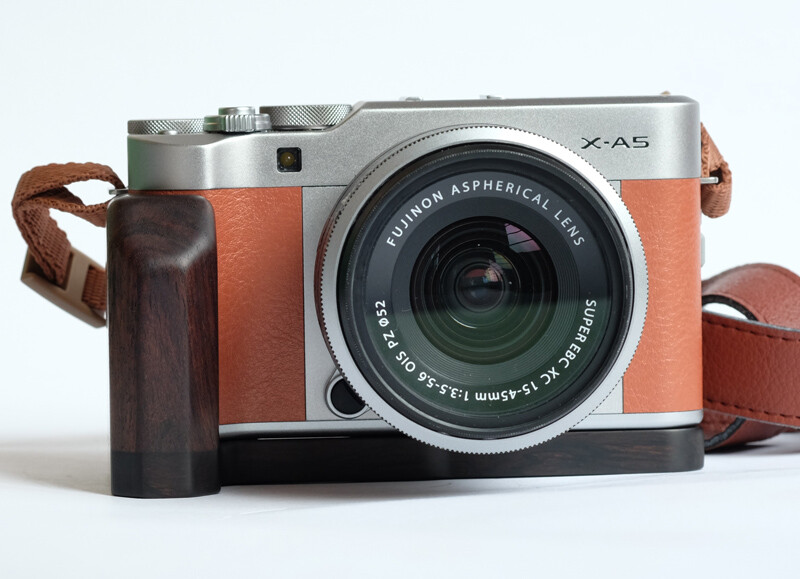 Handmade Ebony Wood Wooden Handle Grip L Plate for Fujifilm Fuji XA5 X-A5 Camera