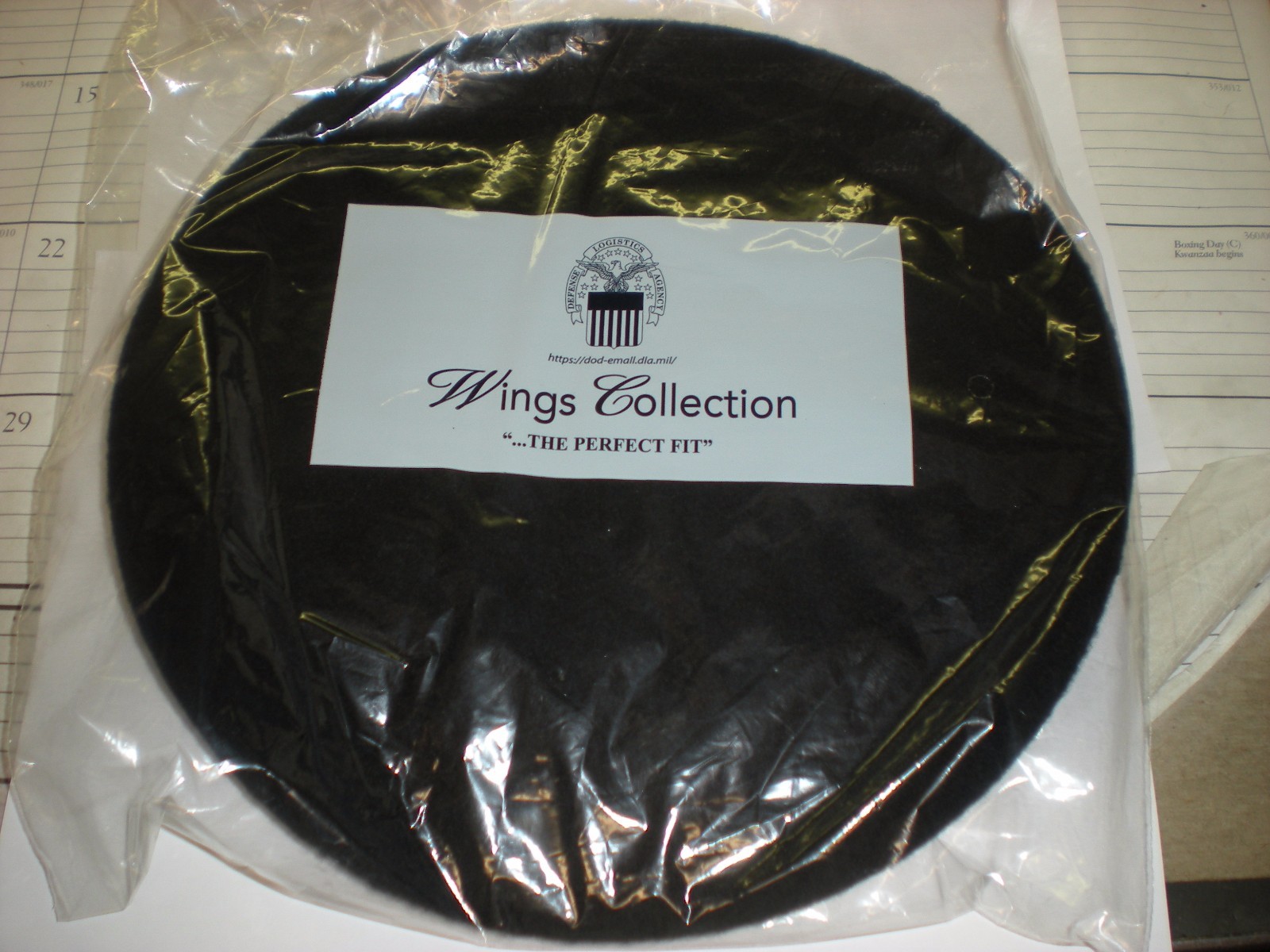 GENUINE GI US ARMY BLACK BERET - NEW IN PACKAGE - SIZE 7 1/4