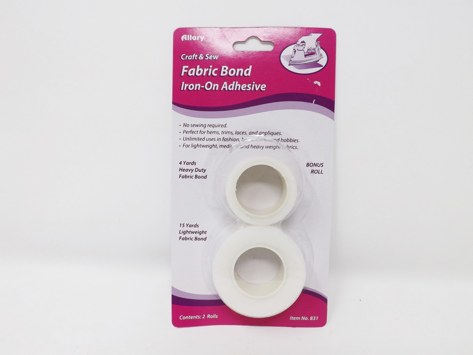 Allary Craft & Sew Iron-On Adhesive Fabric Bond w/ Bonus Roll